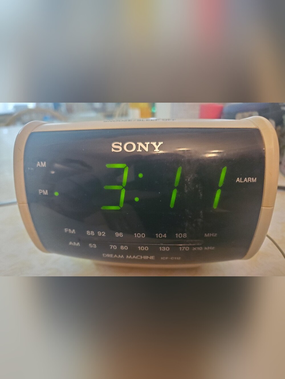 Vintage Sony Dream Machiine Alarm Clock with Green LED Display